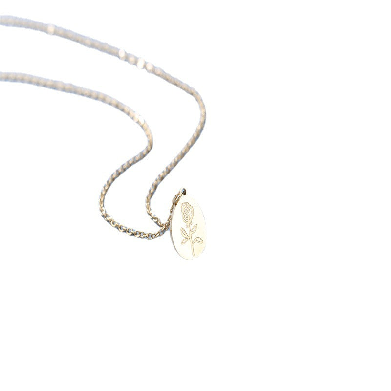 Wholesale Flower Titanium Steel Necklaces